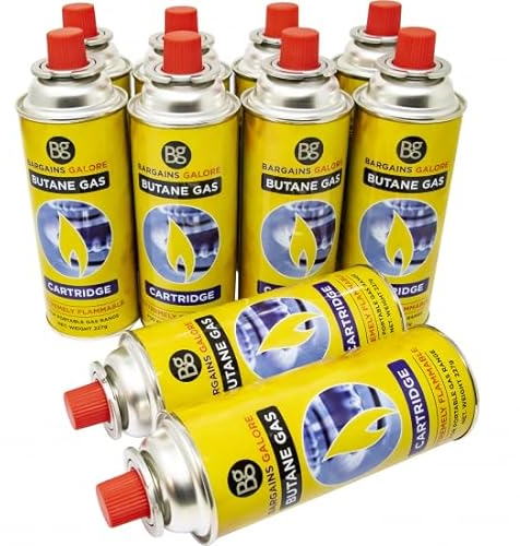 16 x Butane Gas Canisters - Suitable for Catering, Camping, Cooking & Heating | Outdoor Gas Canister for Portable Cooker Stove, Blowtorch, BBQ Grill, Weed Burner & Heater | EN417 Bottle Cartridge
