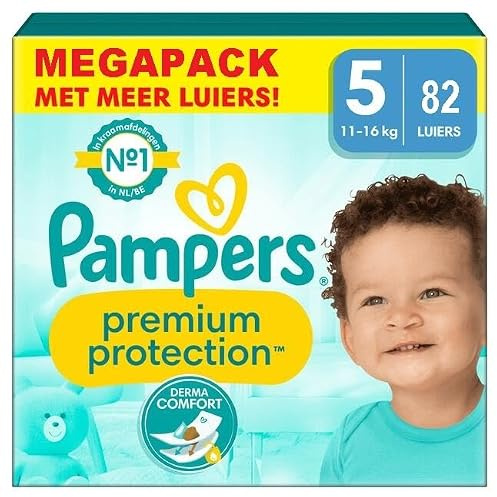 Pampers Premium Protection Größe 5, Windeln x 82, 11 kg – 16 kg, unsere Nr. 1 für Komfort und Schutz empfindlicher Haut