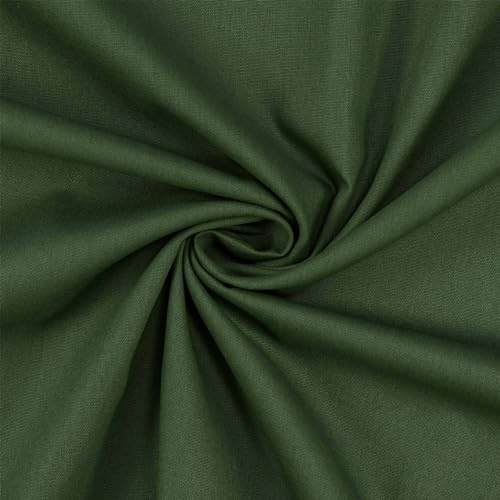Baumwollstoff Popeline, 100% Baumwolle | ab 50cm x 148cm (dunkelgrün) | Einfarbig/Uni - Stoff zum Nähen - Länge am Stück in 0,50 Meter Schritten