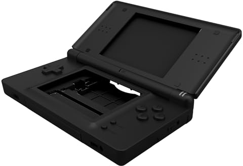 eXtremeRate Cover Scocca Tasti Ricambio per Nintendo DS Lite,Custodia Pulsanti Kit Shell Case per Nintendo DS Lite NDSL(Non Include Console)-Nero