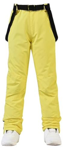 Damen-Skihose, Outdoor-Sport, Hose, winddicht, warm, Winter, Schneesport, winddicht, Skihose, gelb, 38
