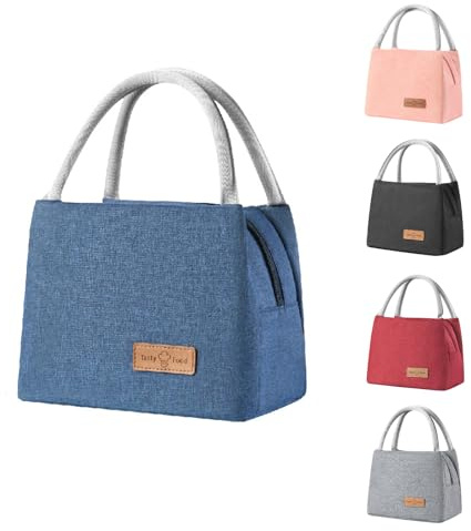 BRYN Kühltasche Klein 8.2L, Kleine Kühltasche Faltbar, Lunchtasche für Unterwegs, Strand, Arbeit, Schule, Reisen, Camping, Picknick（Blau）