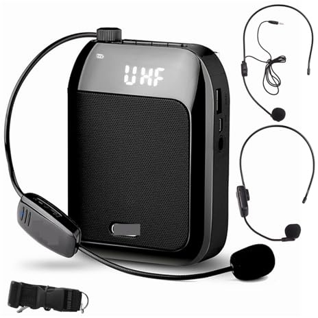 Amplificador de voz con micrófono Amplificador De Voz, Caja Portátil Multifuncional De 15W, Altavoz Bluetooth Con Micrófono Inalámbrico For Profesores Y Oradores Batería de larga duración, ligera y ve
