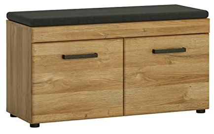 möbelando Schuhbank >Cortina< in Grandson Eiche Dekor - 92,8x47x38 (BxHxT)