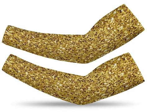 Goldene Glitzer-Armstulpen mit UV-Sonnenschutz, passend für kühlende Armstulpen für Männer und Frauen, ideal für Sport und Outdoor-Aktivitäten, Stil 41-6, M
