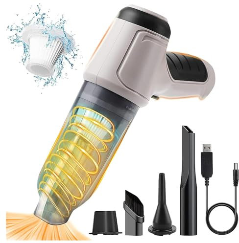 BesBet Mini Aspirapolvere Portatile, Soffia, Succhia, Pompa 3 in 1 Aspirapolvere A Mano Alta Sicurezza Vacu Aspirapolvere, per Auto, Casa, Ufficio,White