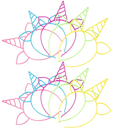 MERRYHAPY 10stücke Einhorn Haarreif Bunte Cosplay Haarbänder Für Halloween Kindergeburtstag Karneval Und Mottopartys Leicht Haarschmuck-Dekoration