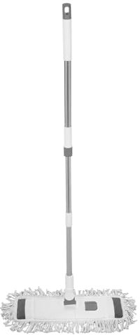 Bodenwischer, Großer Flachboden Mopp mit Teleskopstiel - Stange Länge 125cm, Mop-Set mit 2*Mopp-Pads, 360° Drehgelenk, Wischmopp für Hartholz, Fliesen, Marmor