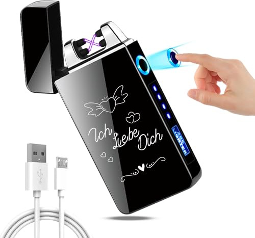 Gohytal Ich Liebe Dich Geschenke für Ihn Männer, USB Elektrisch Feuerzeug, Elektronische Feuerzeug Geschenk, Jahrestag Hochzeitstag Valentinstag Geburtstag Geschenk für Herren Ehemann Freund | USB Elektronische Feuerzeug Geburtstag Geschenk für Ihn Herren Ehemann Freund, Valentinstag Weihnachten Jahrestag Geschenk