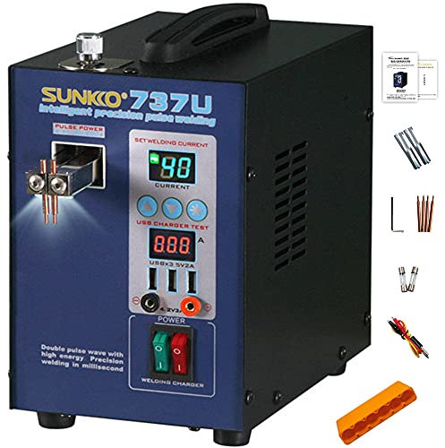 737U 18650 Saldatrice a punti con batteria al litio Saldatrice a doppia batteria a impulsi Piccola banca di alimentazione domestica con sistemas di raffreddamento e funzione di saldatura intelligente