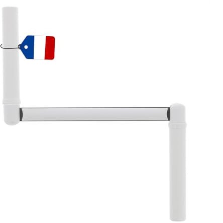 Duo Pack - Poignée F301A de manivelle blanche 12 mm pour volet roulant - Poignée robuste avec goupille incluse - Compatible volet manuel et motorisé – tige ronde et creuse – En acier laqué durable