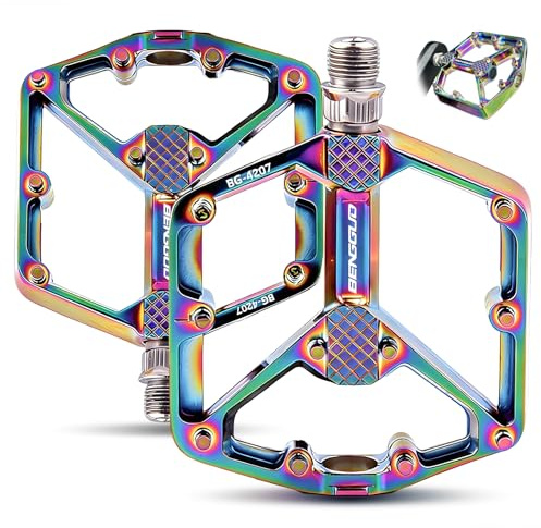 Road Bicycle Pedals, Bike Pedals, Road Bike Pedals, Mountain Bike Pedals, Lightweight, Universal Compatibility 9/16, Sealed Bearings, Waterproof Protection, Color