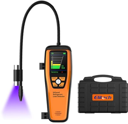 Elitech ILD-200 Pro Detector de Fugas Infrarrojo, Detector Profesional de Gas Refrigerante para R134a/R1234yf/R454B/R600a, para Aire Acondicionado, Neveras y Sistemas HVAC