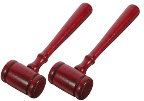 SUPVOX 2pcs Wooden Judge Gavel Lightweight Auction Hammer for Boy Girl Cosplay Law Student Judge Auctioneer Accessory Clear Knocking Sound Great Hand Feel