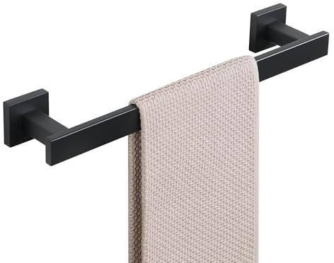 Mooche Black Towel Rail Wall Mounted, Bathroom Towel Holder 40CM/16Inch | SUS304 Stainless Steel Towel Bar, Hand Towel Rack for Bathrooms, Kitchens, Toilets, and Living Rooms