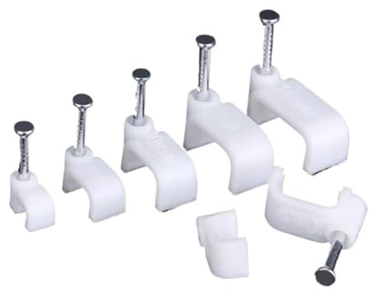 100 unidades de soportes for cables de alambre cuadrados, for teléfono, red de pared, gestión de línea fija, tarjeta de plástico de 4/5/6/7/8/10/12/14 mm(4MM)
