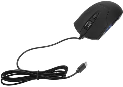 VILLCASE Souris USB C Filaire à 6 Boutons, 4 Dpi, Éclairage LED Noir | Connexion Stable, Clic Silencieux, Design Ergonomique, Abs et Composants Électroniques, Smartphone et Tablette
