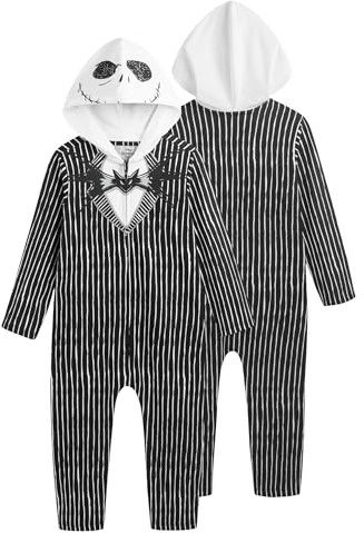 Disney Nightmare Before Christmas Jack Skellington Boys Cosplay Hooded Coverall for Toddler