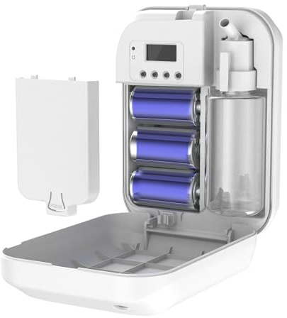 Luocute 150ml Intelligenter Duft Diffusor, App -Kontrolle Kaltluft Diffusor mit 100-Tage-Akkulaufzeit, Sicherheits Schloss, Typ C/D Batterie Betrieben, 300m ³ Abdeckung, Wand/Flach (White)