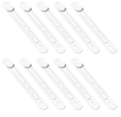 Bridas de silicona, paquete de 10 organizadores de cables elásticos reutilizables para cables de carga, auriculares, cables de datos, fijación ajustable y segura para oficina en casa, 17 cm de