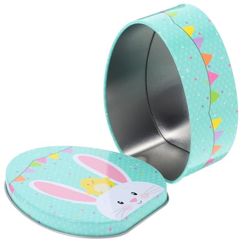 WRITWAA Boîte à Bonbons D'œuf de Pâques en Tôle Peinte Vert Clair, Facile à Nettoyer avec Design Minimaliste pour Célébrations de Pâques et Rangement Polyvalent
