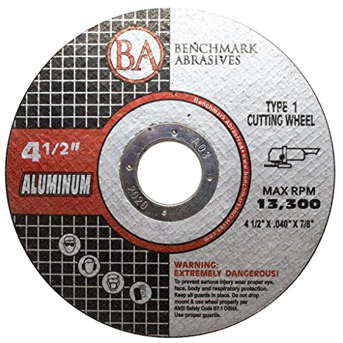 Benchmark Abrasives Grinder Cut Off Wheels 4 1/2 Inch Aluminum Oxide Thin Type 1 Angle Grinder Cutting Disc for Aluminum, Copper - with 7/8 Arbor Hole, Fast Grinder Cutting Wheel - 25 Pack