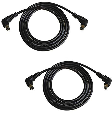 DZYDZR 2 Pezzi 1m DC 12V Cavo di Estensione Nero, 2,1mm x 5,5mm DC 90 Gradi Tipo L Connettore Maschio a Maschio Filo di Rame 22AWG per Adattatore di Potenza