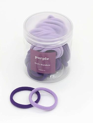 13 di Ilaria - 50 Gomas para el Cabello Color Púrpura – Sin Metal – Suaves, Resistentes y Antienredos – Para Mujer, Hombre y Niña – Uso Diario