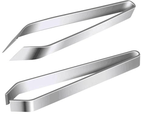2 Stück Grätenpinzette Küchenprofi, 12Cm Grätenpinzette Für Huhn Ente Schwein Haar, Edelstahl Pinzette Flach Und Slant Zange, Pinzette Küche, Profi Fischzange Grätenzange, Spülmaschinenfest