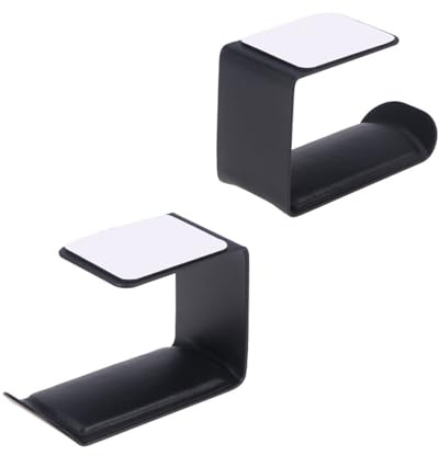 UKCOCO Desk Headphone Stand Holder Rack Metal Pu Black Safe and Stable Foundation Space-saving Storage for Office Tables