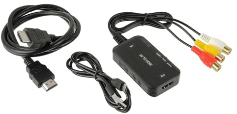 HUAREW RCA TO HDMI Converter AV a HDMI Adaptador 1080P Cable Señal de conversión Adaptador PAL/NTSC para N64 SNES PS1 PS1 PS2 PS2 PS3 Xbox VHS VHS VCR DVD Player