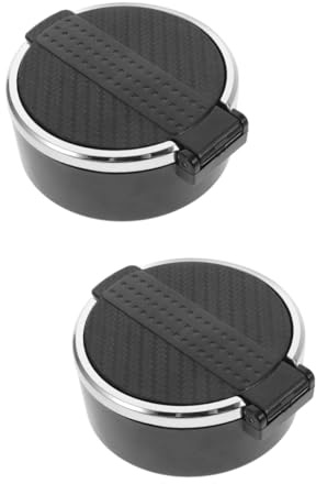 Cabilock 2 Stück Aschenbecher mit Deckel Aschenbecher Auto Tablett cooler Innere Zigarren fürs Auto Kfz - Heimatbecher Plastik Black