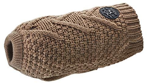 HUNTER Hundepullover MALMÖ, Farbe: beige, klassisches Zopfstrick-Muster, wärmend & bequem, elastisch für optimalen Sitz, reflektierend für mehr Sichtbarkeit, waschbar bei 30°C, Größe: 25