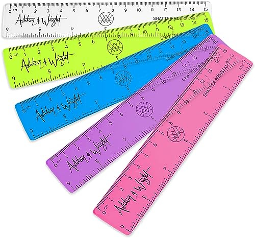 Ashton and Wright, Lineale – Bruchfest, Pastellfarben - 15cm/6 (Pack of 5, Transparent)