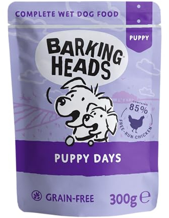 Barking Heads Wet Dog Food For Puppies - Puppy Days - No Artificial Flavours - Grain-Free Recipe (10 x 300 g)