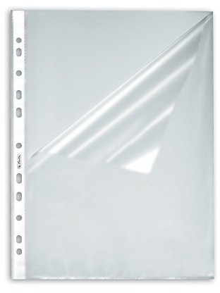 Herlitz 5844006 Prospekthülle A4, Genarbt, oben und seitlich offen, 10 Stück in der Packung, 50 Packungen
