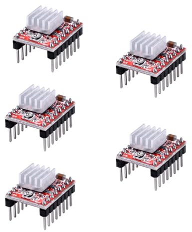 Hailege 5pcs A4988 Stepstick Stepper Motor Driver Module with Heat Sink for 3D Printer Reprap Suitable for Mendel Huxley