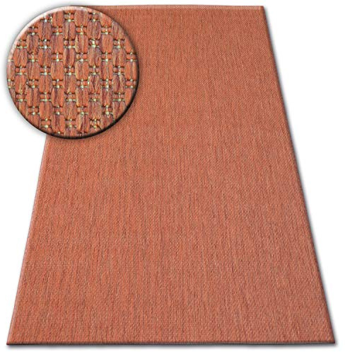 rugsx Teppich SISAL Flat Indoor Outdoor - Wetterfest & Pflegeleicht - Modern & Robust - Für Wohnzimmer Balkon Terrasse - Glatt Muster - Terrakotta 160x230 cm
