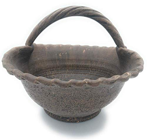 Maceta CESTA P de barro rustica exterior e interior 25 cm alto x 28 cm ancho