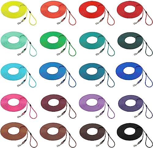 Bio-Leine runde Schleppleine aus runder Biothane Ø 6mm - für Hunde bis 30kg I 1-30m Länge, mit/ohne Handschlaufe - Leine Hundeleine mit Handschlaufe, über 20 Farben