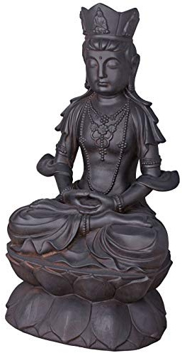 PALAZZO INT XXL Buddha Figur Schwarz 120cm Gartenfigur Skulptur Balkon