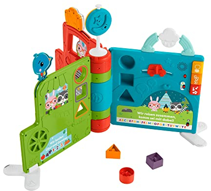 Fisher-Price HCL07 - Riesen Sitz&Steh Erlebnisbuch, elektronisches Lernspielzeug und Aktivitätszentrum für Babys und Kleinkinder, Babyspielzeug ab 6 Monaten