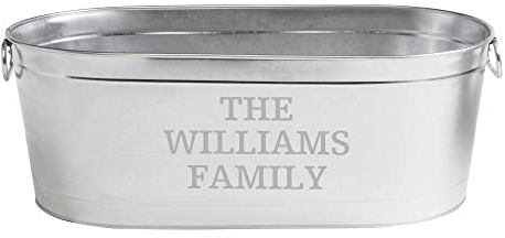 Let's Make Memories Personalized Beverage Tub - Custom Beverage Tub - Customize With Family Name - Galvanized Drink Tub - 20 ¾L x 11 ¾W x 7 H - 5.5 Gallons