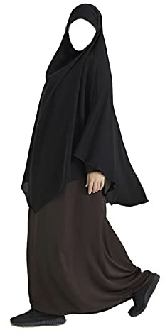 Hijab Burkha Makna Khimar - Sciarpa da preghiera musulmana da donna, per adulti, extra lunga, musulmana, per la casa, Madrassa, Umrah, Hajj, Ramadan, Eid, regalo, Nero , Taglia unica