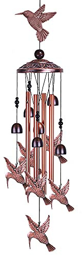 Alnicov Vogel-Retro-Windspiel, Dekoration für den Innen- und Außenbereich, tiefer Ton, für Zuhause, Terrasse, Veranda, Garten, Hof-Dekoration