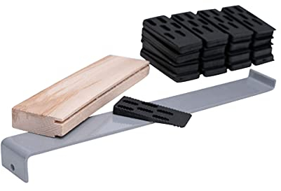 Leiste24 Set di posa da pavimento, 42 pezzi, per la posa di pavimenti in laminato, sughero e parquet, pacchetto completo con tiranti stabili, legno e cunei in plastica