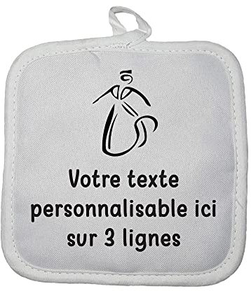 Manique Gant de Cuisine Pictogramme Arlesienne 1 avec Texte Personnalisable
