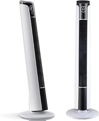 CoolHome CF2204 Ventilateur Design - Ventilateur Tour - Télécommande et Minuterie - Purificateur d'air - Ecran LED Dimmable - Ventilateur Debout - Blanc