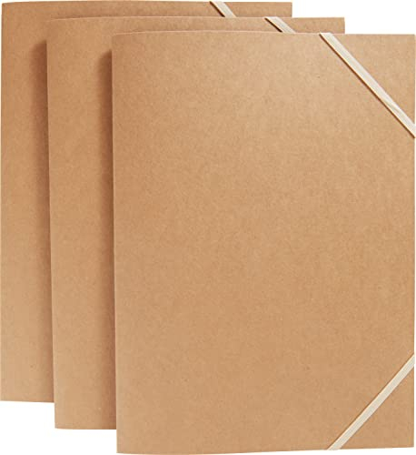 VBS 3er-Pack Sammelmappe Kraftkarton DIN A3 Schulmappe Zeichenmappe Bildaufbewahrung Mappe