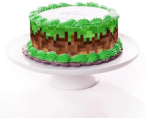 Cinta para tartas Hierba pixelada comestible - 4 piezas á 24cm x 5cm apta para tartas de hasta 30 cm para comer - decoración creativa para tartas